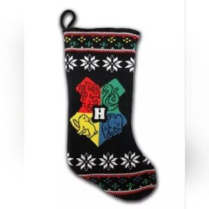 Nwt 19" Harry Potter Hogwarts Crest Knit Christmas Stocking